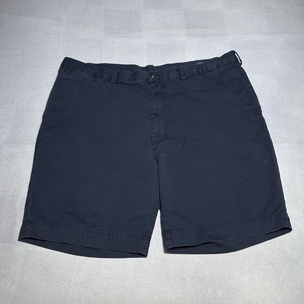 Polo Ralph Lauren Navy Blue Chino Flat Front Casual Shorts Men's Size 44B